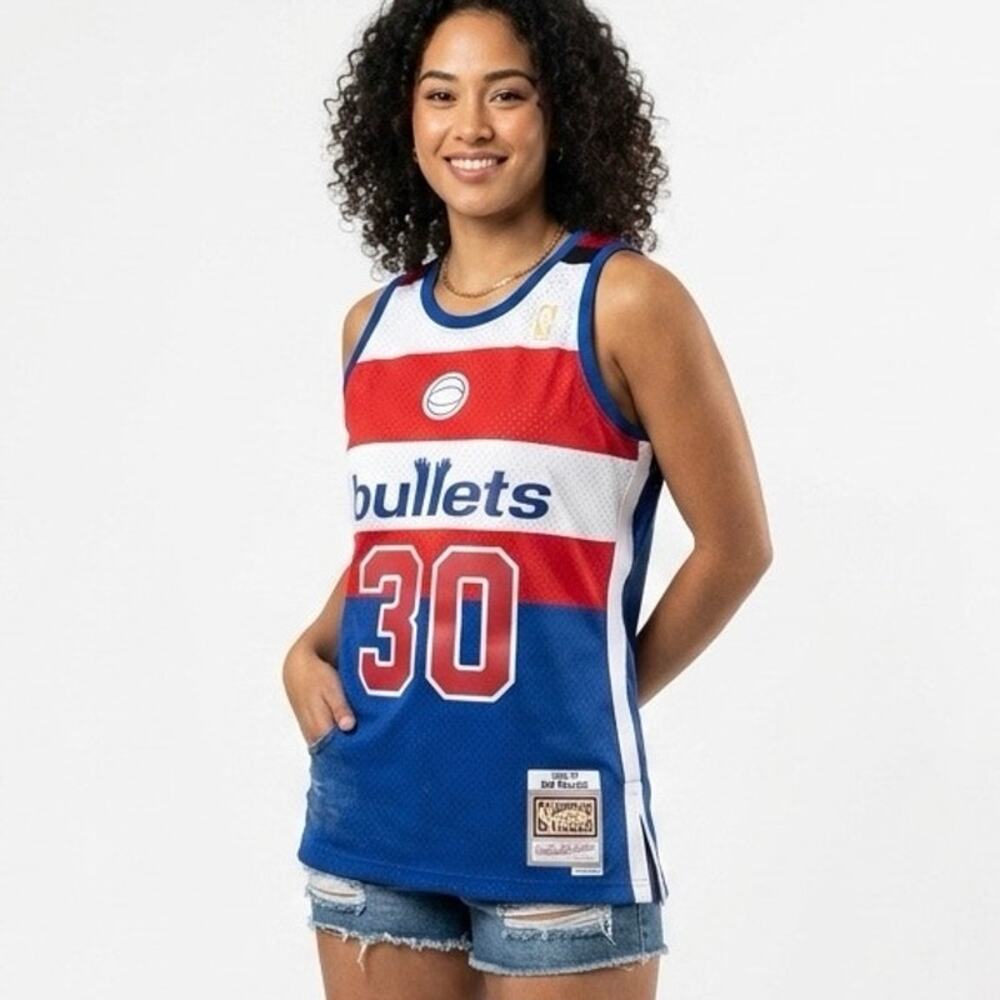 Washington Bullets Ben Wallace #30 Mitchell & Ness 1996/97 NBA Jersey Size M